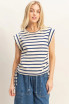 STRIPED SLEEVELESS TIE SIDE TOP