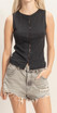 HOOK AND BUTTON FRONT SLEEVELESS TOP