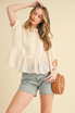 LACE TRIMMED BUTTON BLOUSE