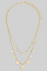 HAMMERED COIN CHARMS LAYERED CHAINS NECKLACE