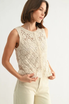 CROCHET SLEEVELESS BUTTON DOWN TOP