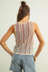 STRIPE PANELED LIGHT WEIGHT KNIT TOP