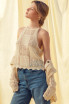 PATCH WORK EFFECT CROCHET TANK TOP