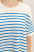 STRIPED SHORT SLEEVE KNIT TOP