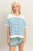 STRIPED SHORT SLEEVE KNIT TOP