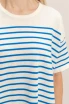 STRIPED SHORT SLEEVE KNIT TOP