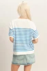 STRIPED SHORT SLEEVE KNIT TOP