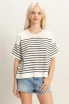 STRIPED SHORT SLEEVE KNIT TOP