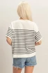 STRIPED SHORT SLEEVE KNIT TOP