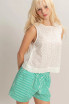 EYELET BACK BUTTONS SLEEVELESS TOP