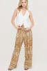 SMOCKED WAIST FLORAL PANTS