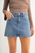 MICRO DENIM SKIRT WITH SLIT