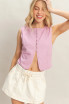 SLEEVELESS BUTTON FRONT TOP