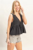 LACE TRIM TIE FRONT BLOUSE