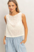 SLEEVELESS TEXTURED TOP WITH SIDE STRAPS