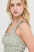 RUCHED SQUARE NECK SMOCKED TOP