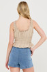 RUCHED SQUARE NECK SMOCKED TOP