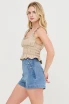 RUCHED SQUARE NECK SMOCKED TOP