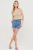 RUCHED SQUARE NECK SMOCKED TOP