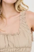 RUCHED SQUARE NECK SMOCKED TOP