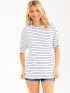 SHORT SLEEVE STRIPES BASIC SHIRT