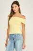 OFF SHOULDER RIBBED FITTED TOP