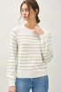LIGHTWEIGHT STRIPED LONG SLEEVE SWEATER