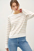 LIGHTWEIGHT STRIPED LONG SLEEVE SWEATER