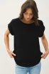 BAMBOO ROUND NECK CAP SLEEVE BASIC TOP