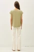 BAMBOO ROUND NECK CAP SLEEVE BASIC TOP