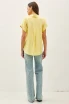 SOLID SHORT SLEEVE BUTTON DOWN HIGH LOW SHIRT
