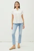 SOLID SHORT SLEEVE BUTTON DOWN HIGH LOW SHIRT