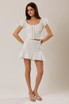 CAP SLEEVE SCOOP NECK LACE BLOUSE