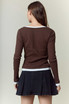 V NECK SEMI BUTTON LAYERED DETAIL TOP