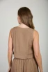 TEXTURED BUTTON DOWN SLEEVELESS TOP