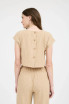 PINSTRIPE BACK BUTTON LINEN TOP (Updating)