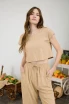 PINSTRIPE BACK BUTTON LINEN TOP