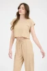 PINSTRIPE BACK BUTTON LINEN TOP