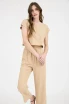 PINSTRIPE BACK BUTTON LINEN TOP