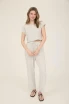 PINSTRIPE BACK BUTTON LINEN TOP