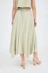 PLEATED HANDKERCHIEF LINEN MAXI SKIRT