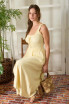 FRONT TIE SHIRRED WAIST MIDI DRESS