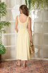 FRONT TIE SHIRRED WAIST MIDI DRESS