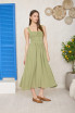 SQUARE NECK FRONT TIE CORSET DETAIL MIDI DRESS