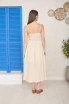 SQUARE NECK FRONT TIE CORSET DETAIL MIDI DRESS
