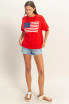 AMERICAN FLAG SHORT SLEEVE KNIT TOP