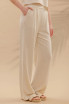 HIGH WAIST WIDE LEG PLEATED LINEN PANTS