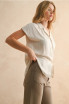 LIGHTWEIGHT BUTTON DOWN CAP SLEEVE SHIRT