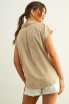 LIGHTWEIGHT BUTTON DOWN CAP SLEEVE SHIRT
