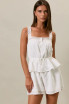 SQUARE NECK LACE TRIM DETAIL ROMPER